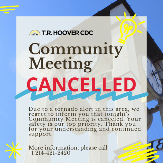 COMMUNITY MEETING IS CANCELLED - TONIGHT!