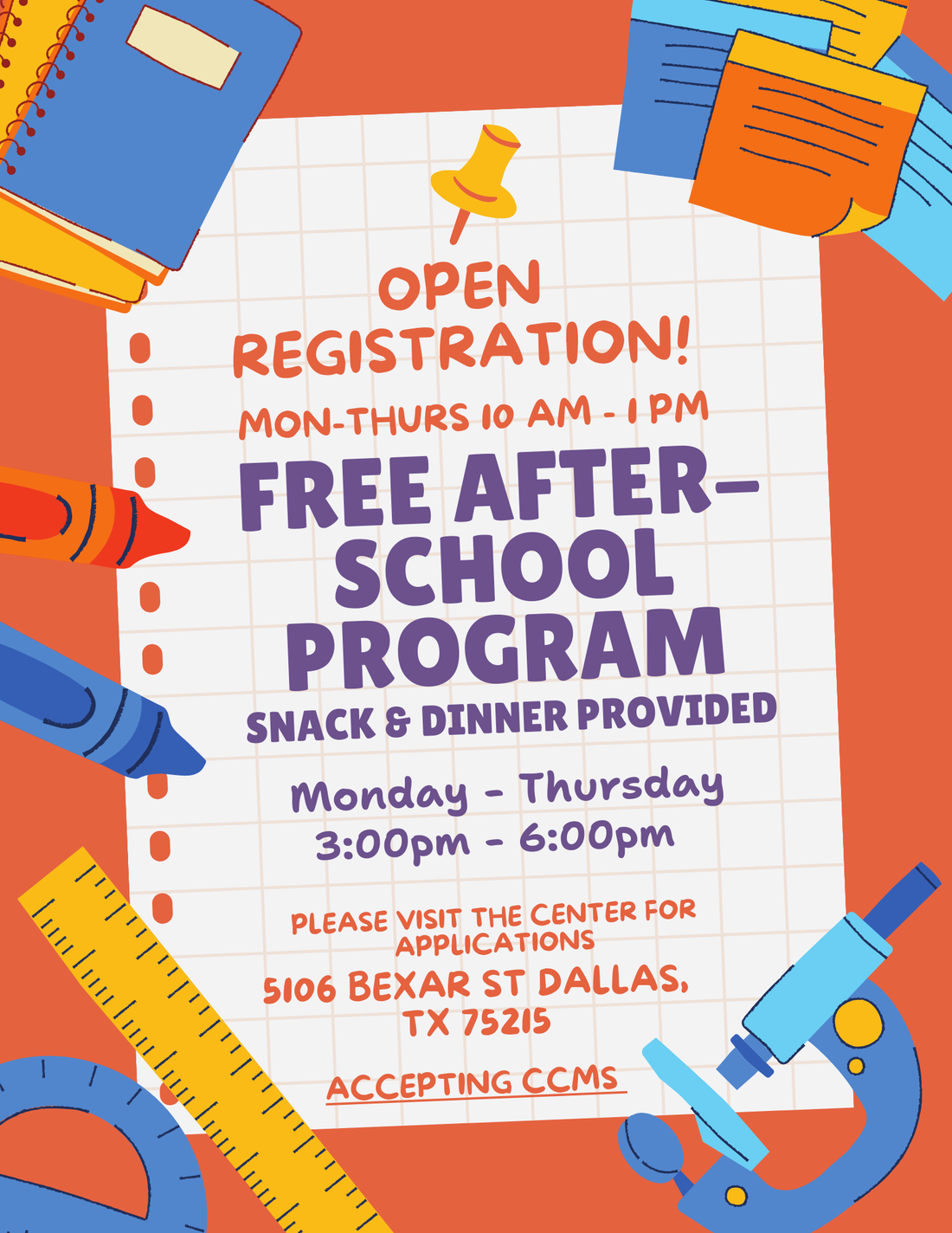 Open Registration for After School Program