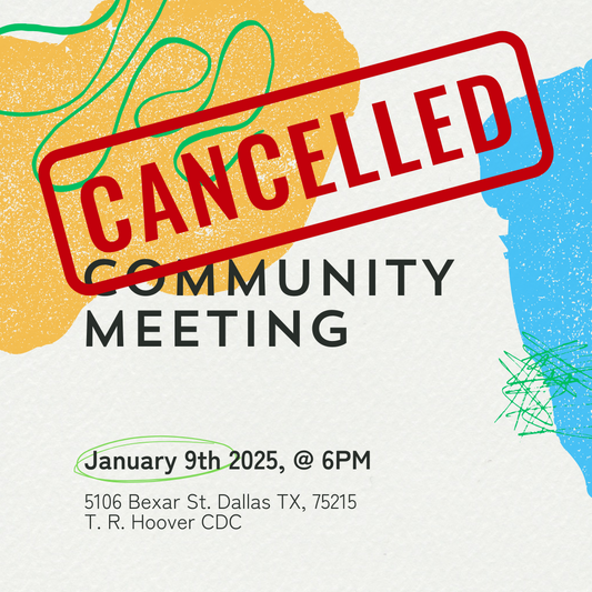 Community Meeting Cancelled