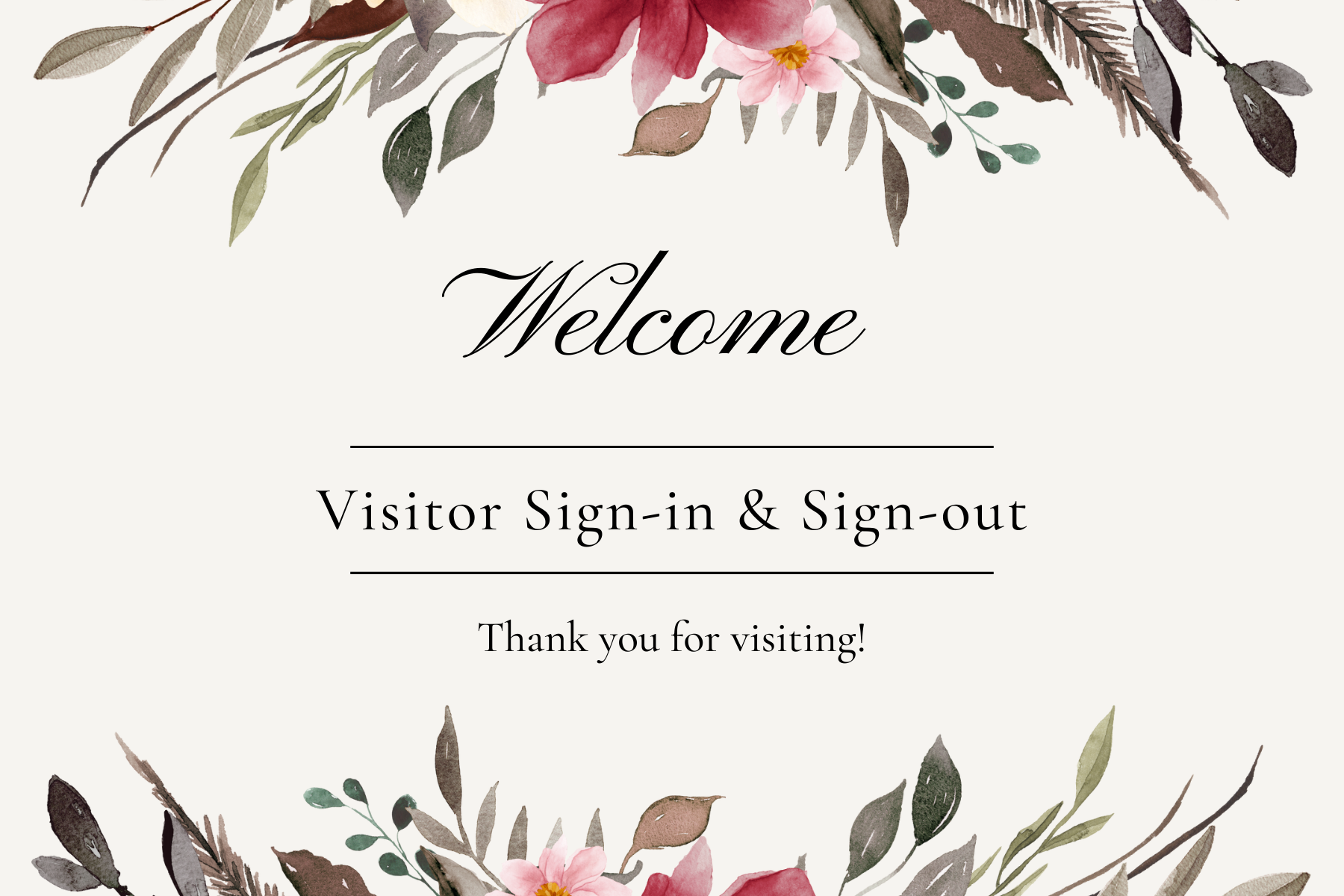 Visitor Sign-in – TR Hoover CDC